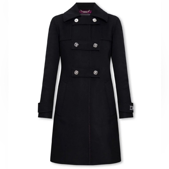 Versace Double Breasted Felt Wool Coat Size 46 - Picture 1 of 11